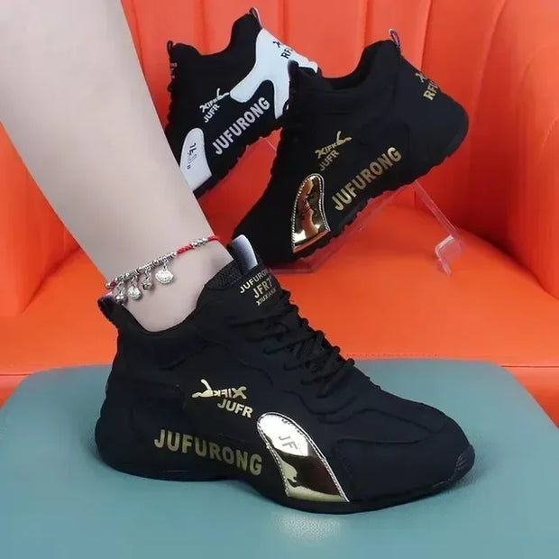 New Breathable Ladies Lace Up Sports Platform Sneakers