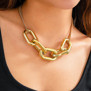 Geometric button versatile necklace for women