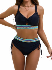 High-Waisted Adjustable String Bikini Set for Women