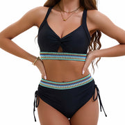 High-Waisted Adjustable String Bikini Set for Women