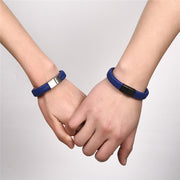 Men Jewelry Black/Brown Braided Leather Bracelet Stainless Steel Magnetic Clasp Fashion Bangles 18.5/22/20.5cm