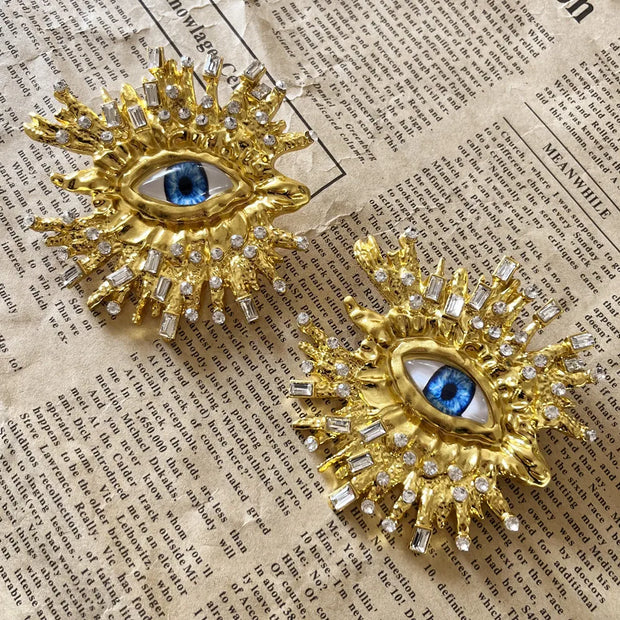 Alloy Big Eyes Dangle Earrings For Women Jewelry Exaggerated Ladys' Statement Earrings  Accessories