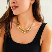 Geometric button versatile necklace for women