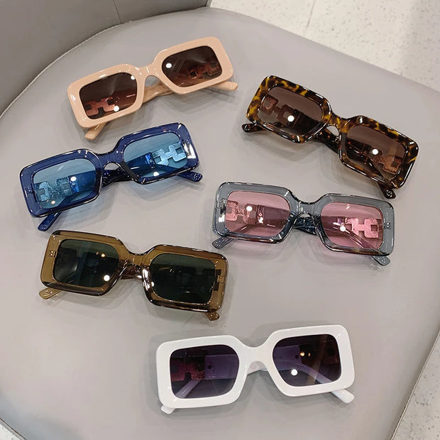 Vintage Gradient Square Sunglasses Woman Fashion Luxury Brand