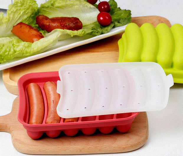 DIY Sausage Making Mold Silicone Burger Hot Dog Maker Mould With 6 Cavity Patty Makers Microwave Oven Safe New Kitchen Gadgets