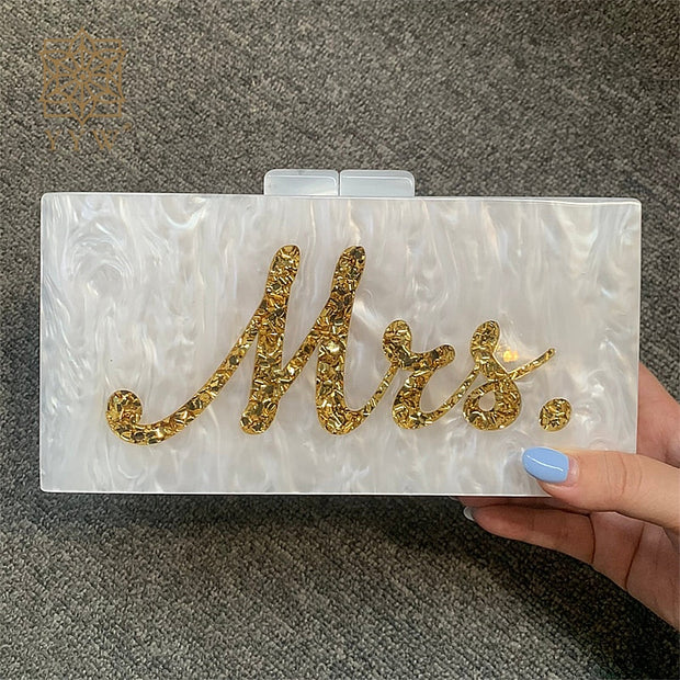 Mrs Letter Evening Bags For Women Bridal