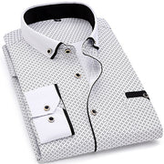 Men Fashion Casual Long Sleeved Printed shirt Slim Fit