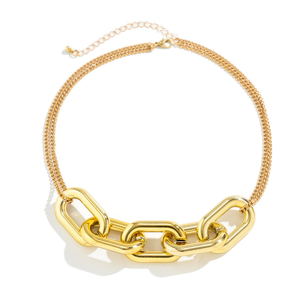 Geometric button versatile necklace for women