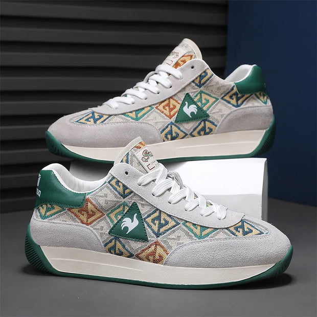 New Retro Brown Men's Sneakers Brand Designer Trainers Men Jogging Shoes Fashion Platform Shoes Men Beathable Running Shoes
