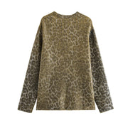 Autumn new women's clothing animal pattern metal hot stamping top knitted sweater for women