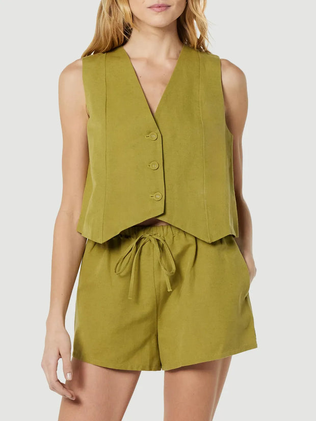 Fashionable women's clothing temperament versatile vest top set for women