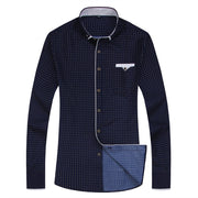 Men Fashion Casual Long Sleeved Printed shirt Slim Fit