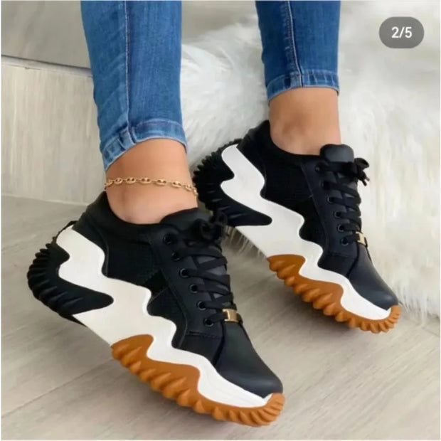 Casual thick soled serrated dad shoes single shoe