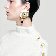 New Design Alloy Resin Eyes Charms Dangle Earrings for Women