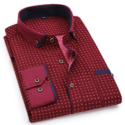 Men Fashion Casual Long Sleeved Printed shirt Slim Fit