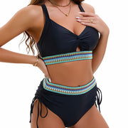 High-Waisted Adjustable String Bikini Set for Women