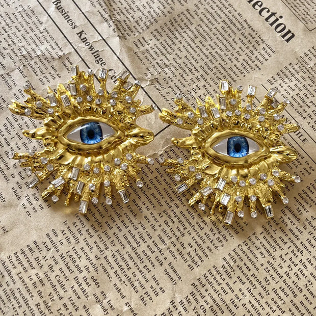 Alloy Big Eyes Dangle Earrings For Women Jewelry Exaggerated Ladys' Statement Earrings  Accessories
