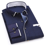 Men Fashion Casual Long Sleeved Printed shirt Slim Fit