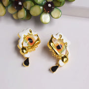New Design Alloy Resin Eyes Charms Dangle Earrings for Women