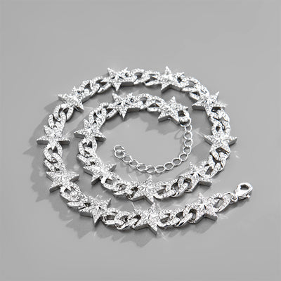 Hip-Hop Style Man Metal Jewelry New Pentagram Cuban Chain