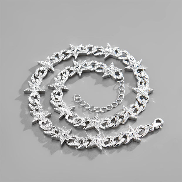 Hip-Hop Style Man Metal Jewelry New Pentagram Cuban Chain