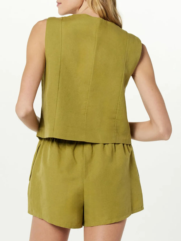 Fashionable women's clothing temperament versatile vest top set for women