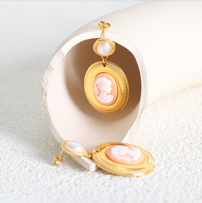 Women fashion trend titanium steel gold plated earring