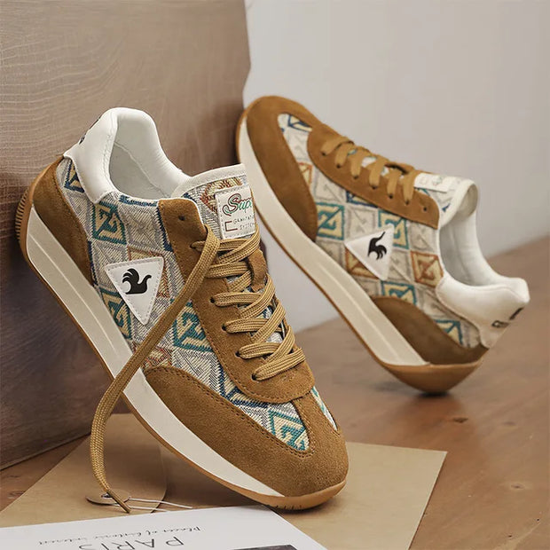 New Retro Brown Men's Sneakers Brand Designer Trainers Men Jogging Shoes Fashion Platform Shoes Men Beathable Running Shoes