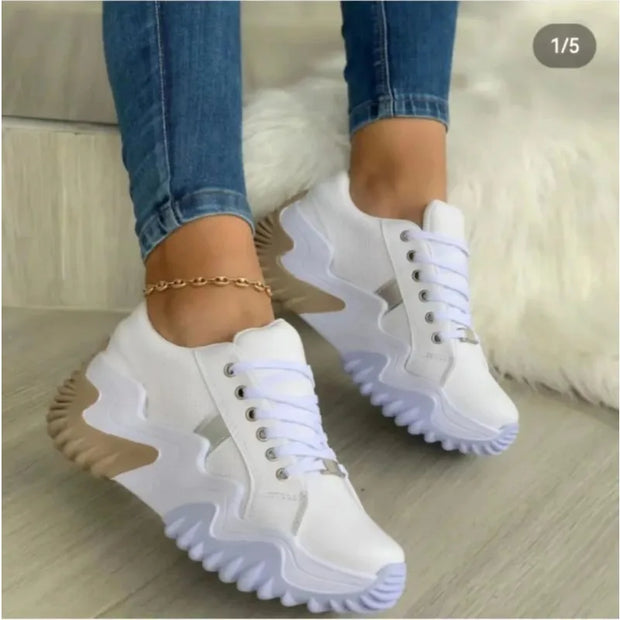 Casual thick soled serrated dad shoes single shoe