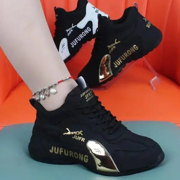 New Breathable Ladies Lace Up Sports Platform Sneakers